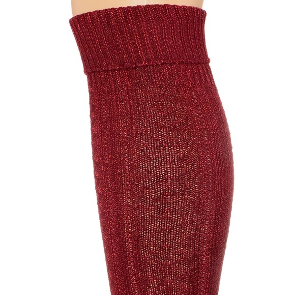 NEW Crimson & Clover Knee High Socks Boho Boot Red Maroon Burgundy Goth Grunge - Picture 3 of 3